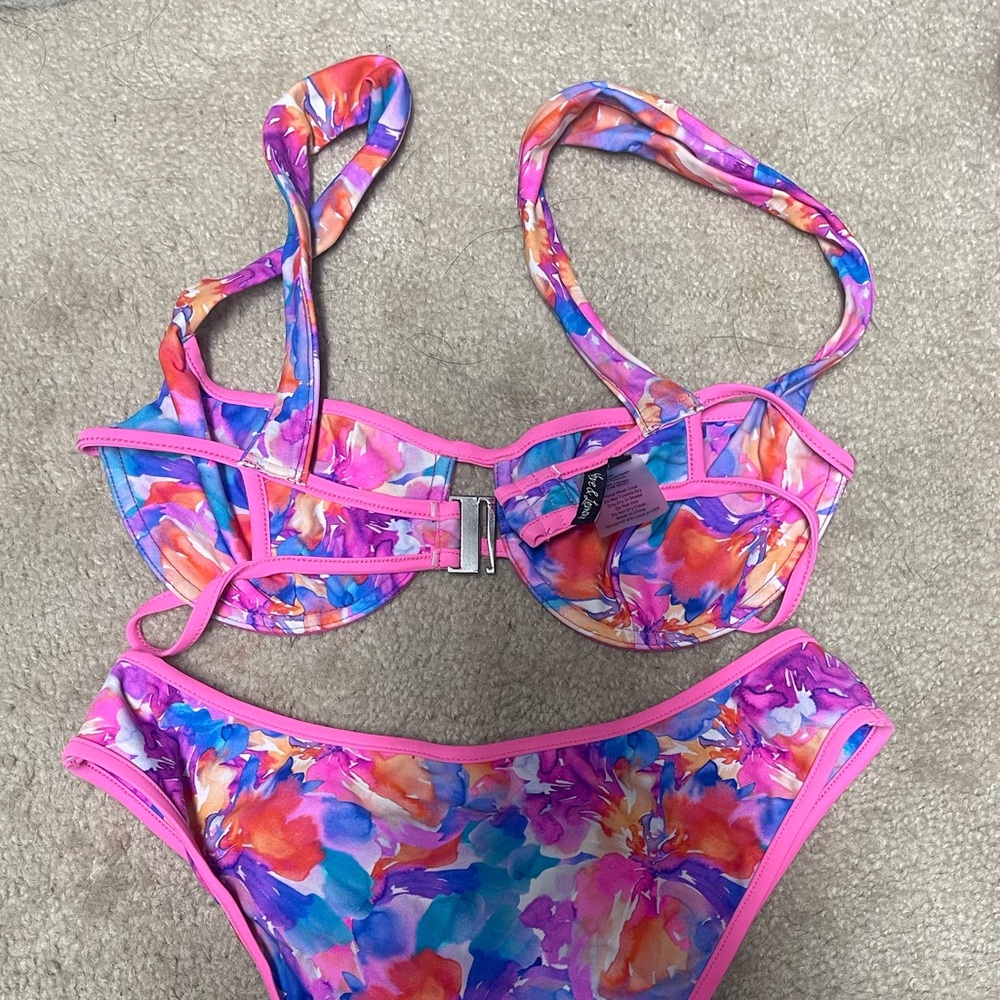 For Love and Lemons Vibrant Floral Bikini Set